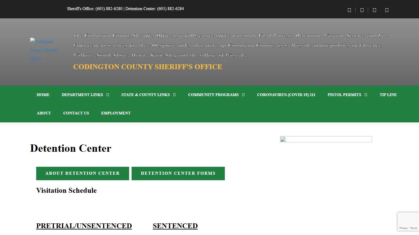 Detention Center – Codington County Sheriff's Office